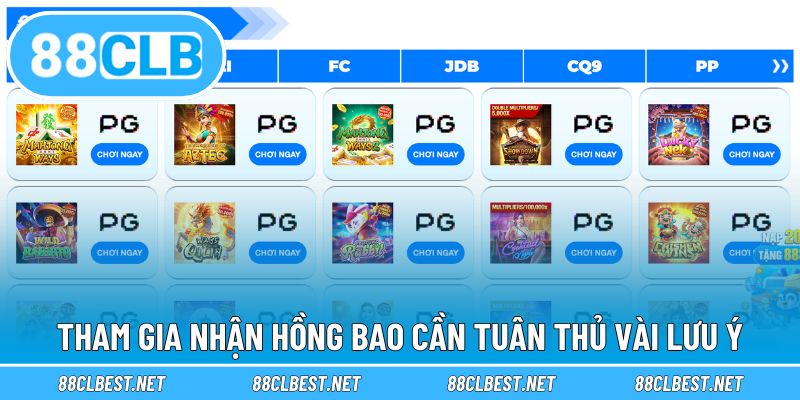 Tham gia nhận lì xì cần tuân thủ vài lưu ý